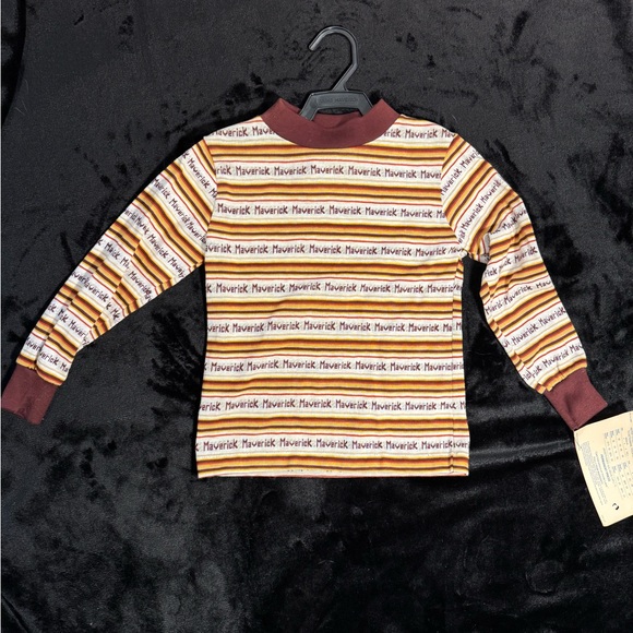 Maverick Other - NOS Vintage Kids Long Sleeve Striped Shirt - Brown and Cream